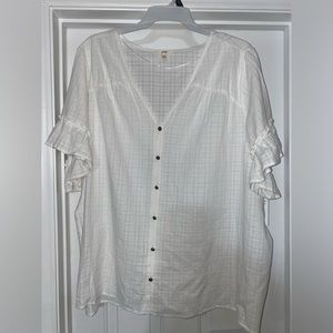 NWT White Sheer Top